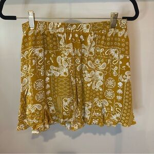 Mini Skirt With A Paisley And Geometric Pattern Goldenrod Colour Size L